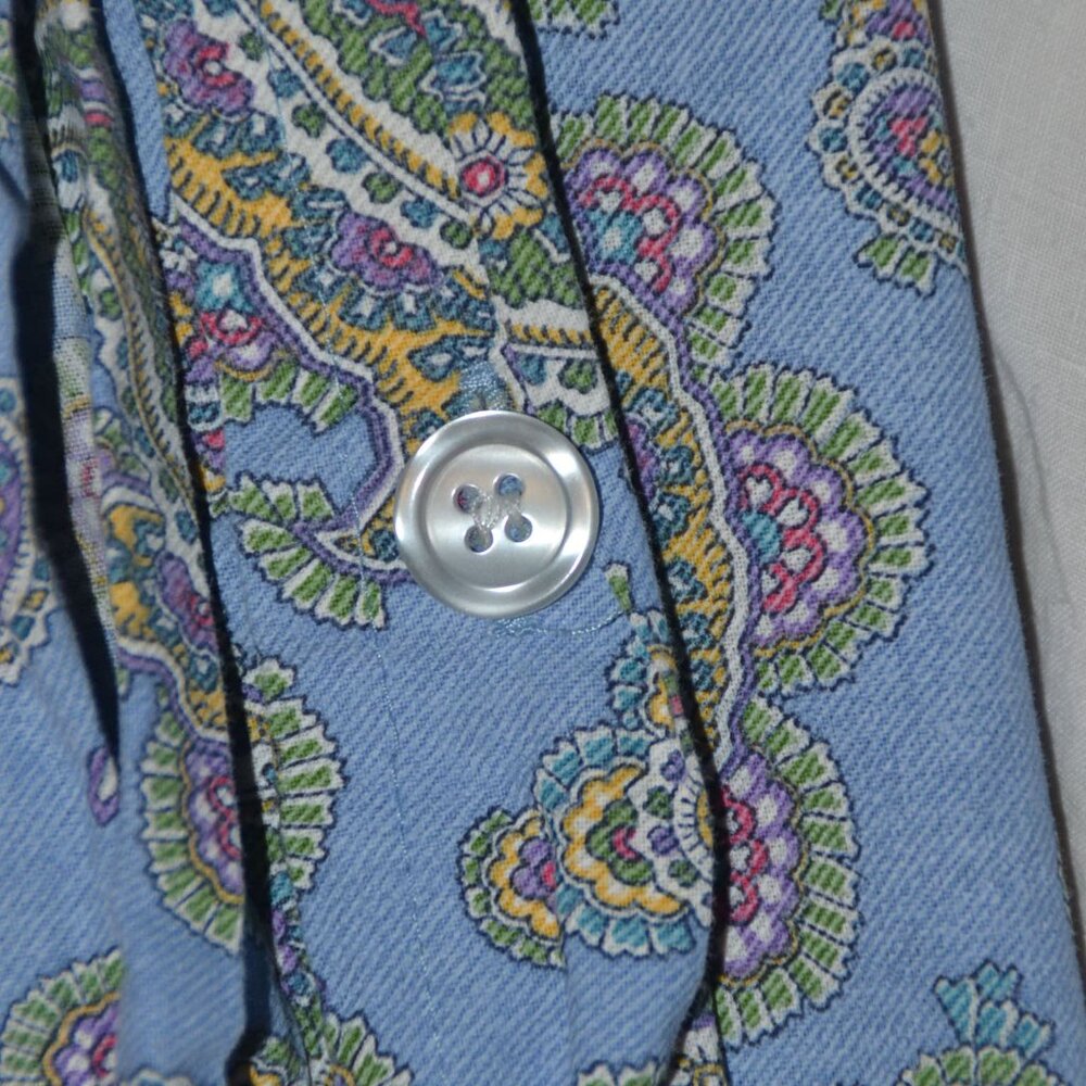RALPH LAUREN Studio Paisley Oceanside Blue QUEEN Duvet Cover 100% Cotton ITALY - Picture 6 of 8